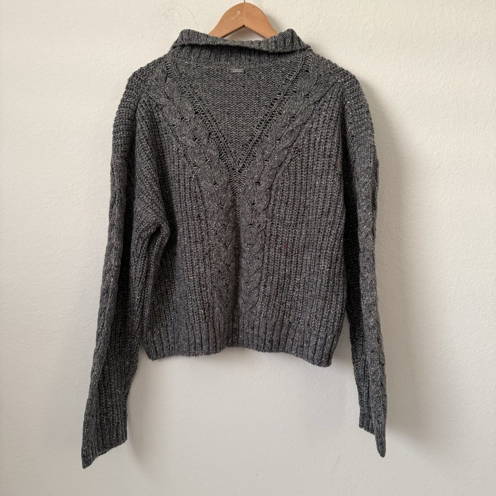 PrAna Laurel Creek Sweater Charcoal Gray Chunky Knit Size Women's‎ Large NWT - Picture 3 of 10